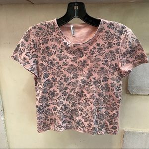 miu miu Printed Cap Sleeve Tee